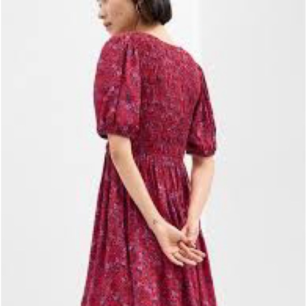 Gap puff sleeve smocked mini floral dress - Picture 2 of 2
